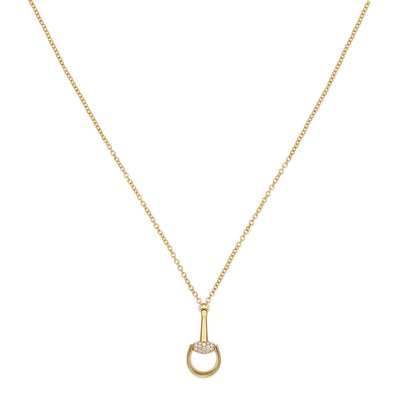 Gucci Horesbit 18ct Yellow Gold Diamond Pendant Necklace simple Pursuit