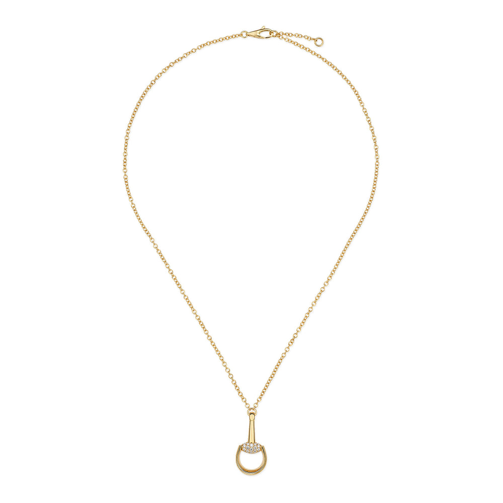 Gucci Horesbit 18ct Yellow Gold Diamond Pendant Necklace simple Pursuit