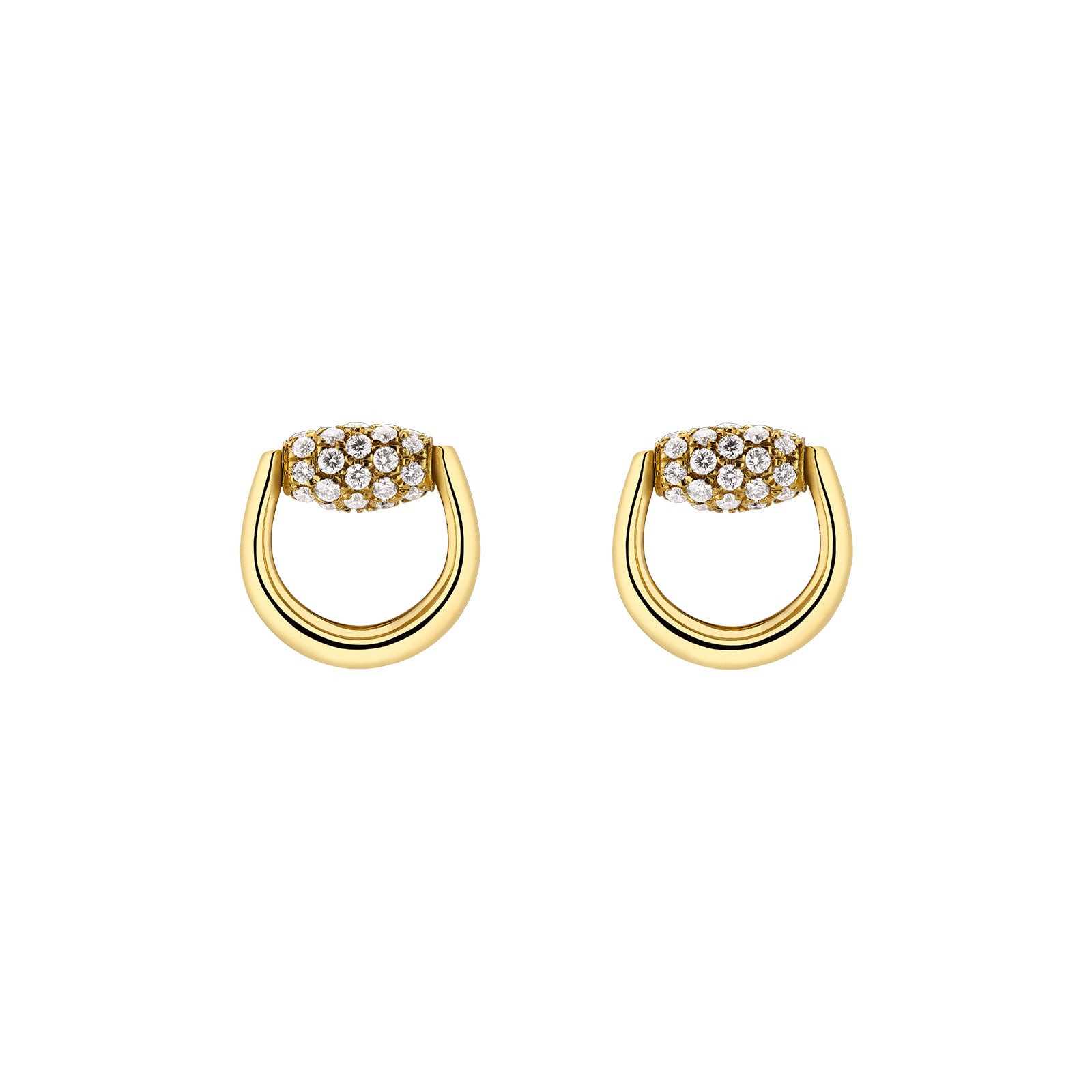 Gucci Horsebit 18ct Yellow Gold Diamond Earrings simple Pursuit