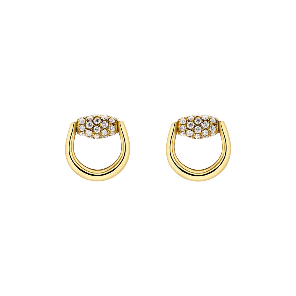 Gucci Horsebit 18ct Yellow Gold Diamond Earrings simple Pursuit
