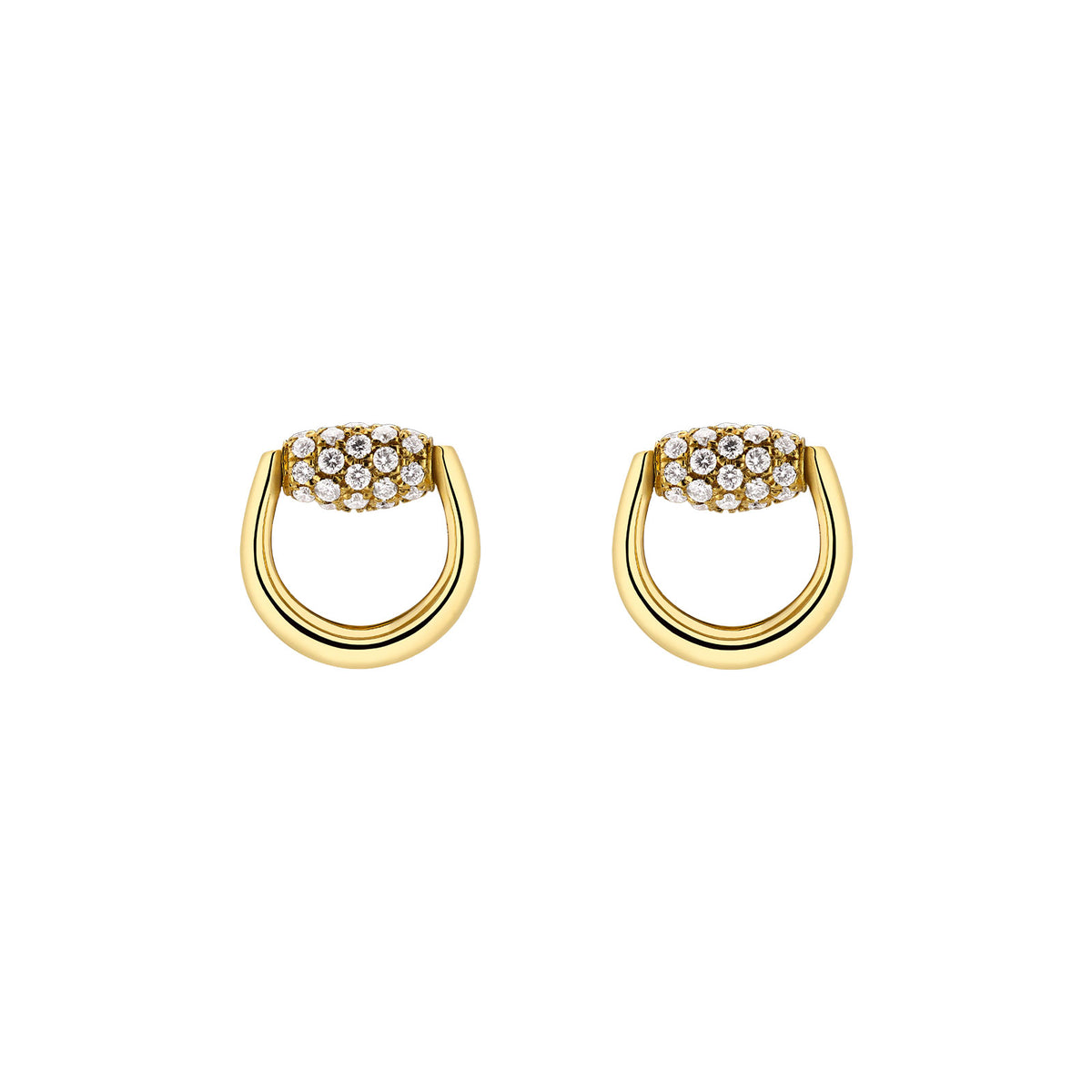 Gucci Horsebit 18ct Yellow Gold Diamond Earrings simple Pursuit
