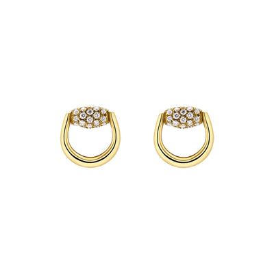 Gucci Horsebit 18ct Yellow Gold Diamond Earrings simple Pursuit