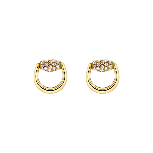 Gucci Horsebit 18ct Yellow Gold Diamond Earrings simple Pursuit