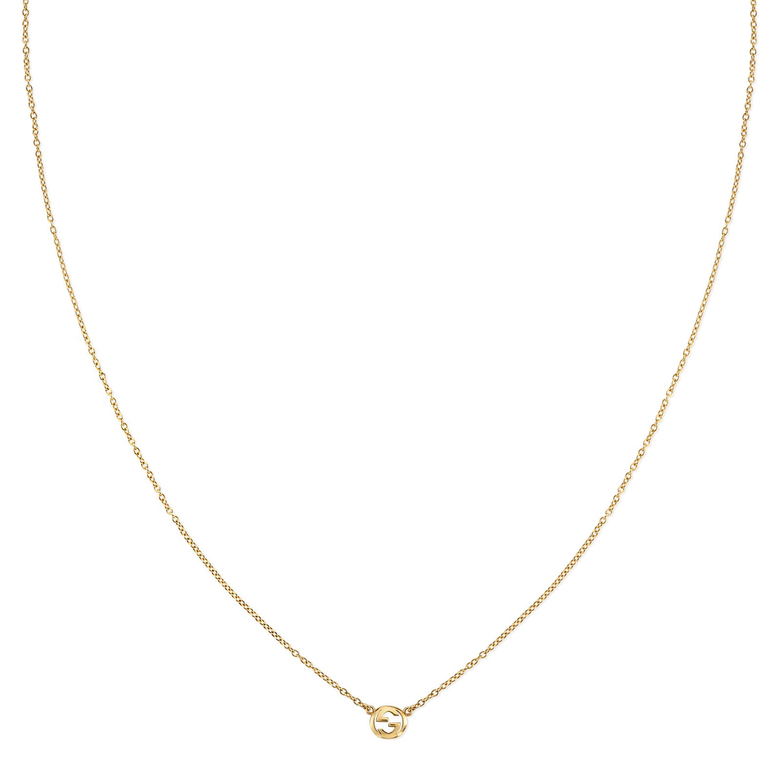 Gucci Interlocking 18ct Yellow Gold Pendant Necklace simple Pursuit