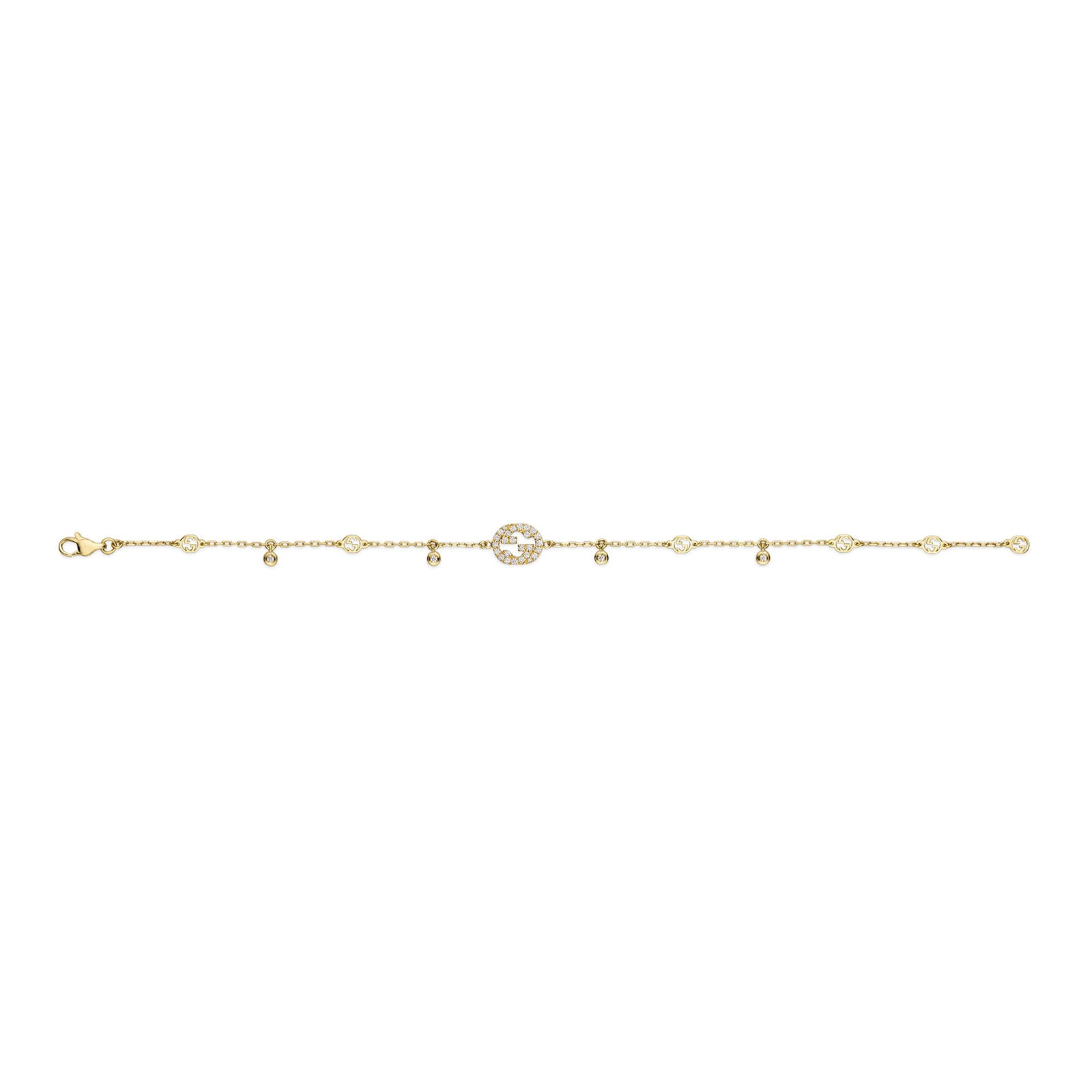 Gucci Interlocking 18ct Yellow Gold Diamond Bracelet variant Pursuit