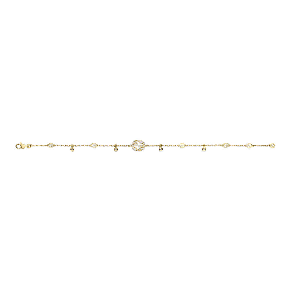 Gucci Interlocking 18ct Yellow Gold Diamond Bracelet variant Pursuit