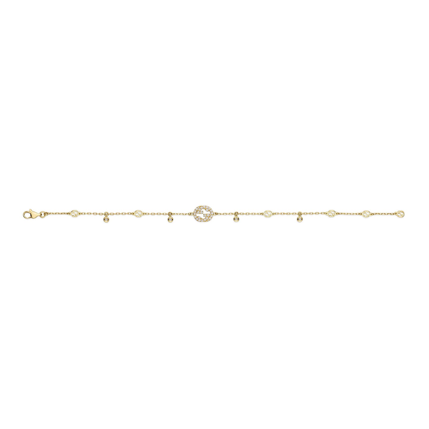 Gucci Interlocking 18ct Yellow Gold Diamond Bracelet variant Pursuit