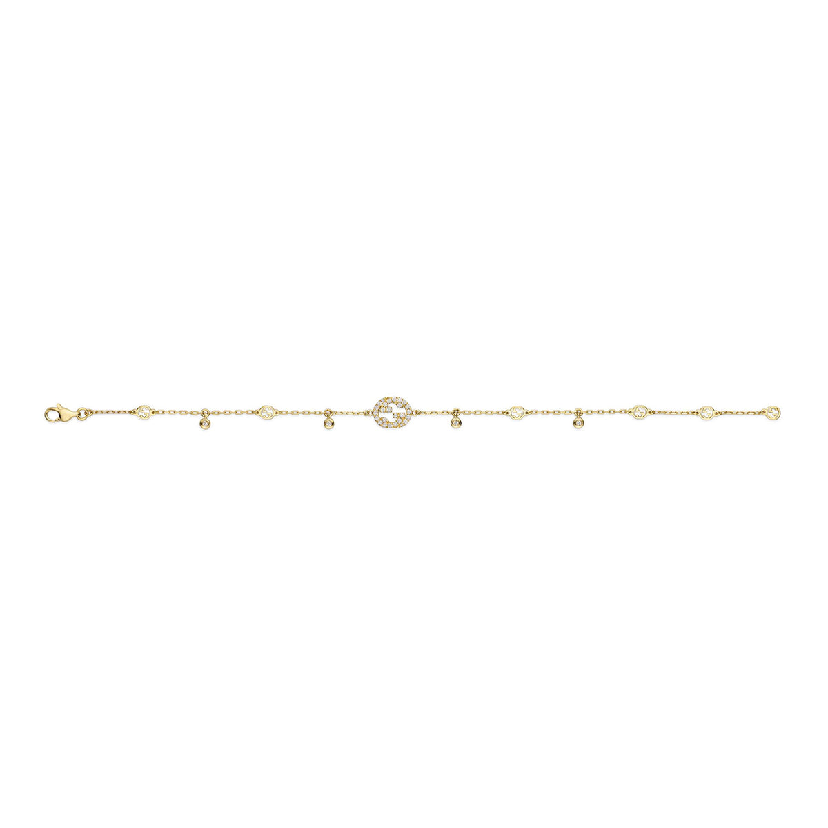 Gucci Interlocking 18ct Yellow Gold Diamond Bracelet variant Pursuit