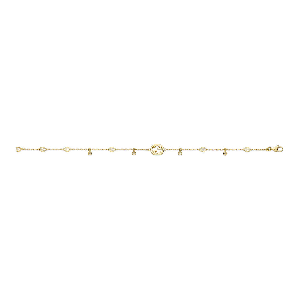 Gucci Interlocking 18ct Yellow Gold Diamond Bracelet variant Pursuit