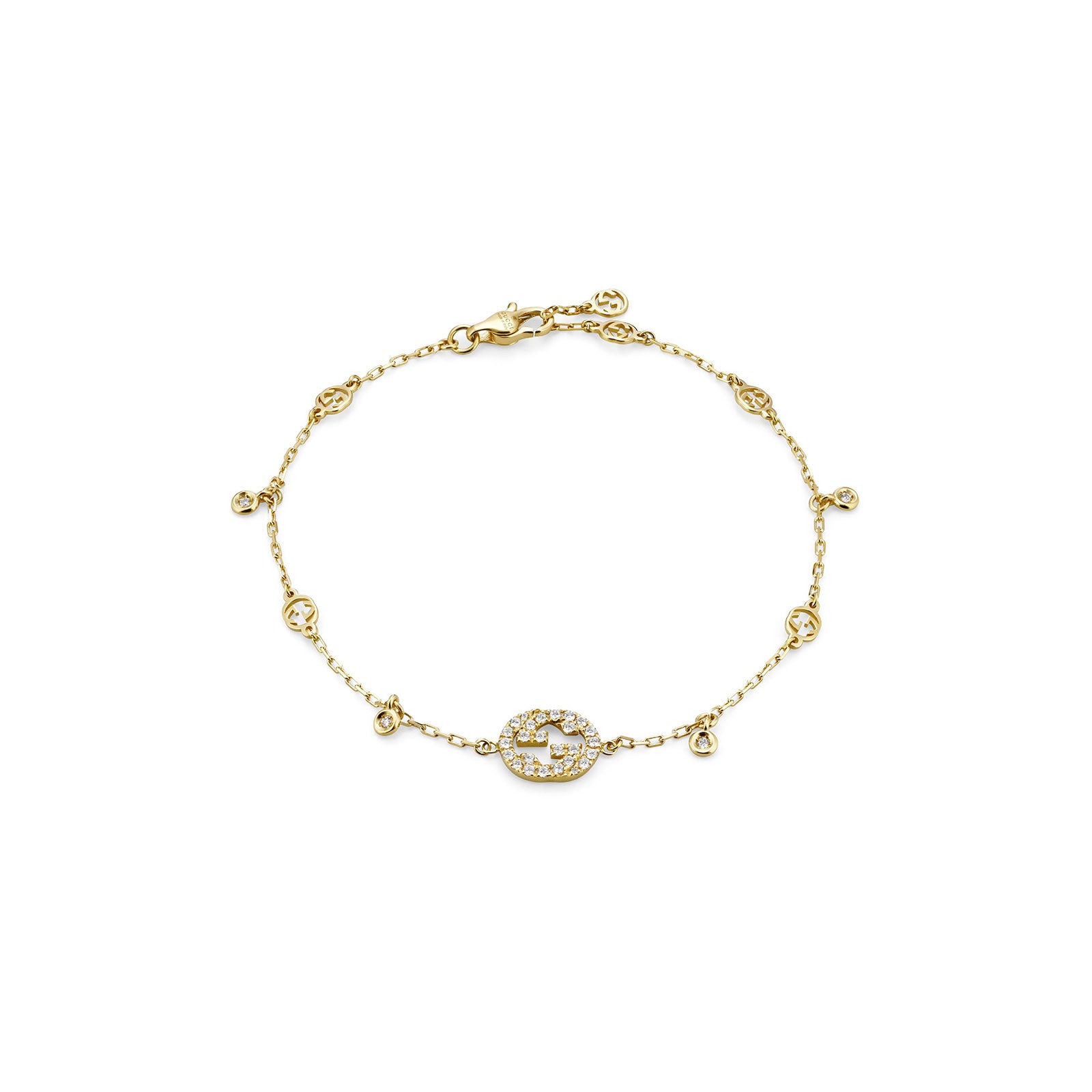 Gucci Interlocking 18ct Yellow Gold Diamond Bracelet variant Pursuit