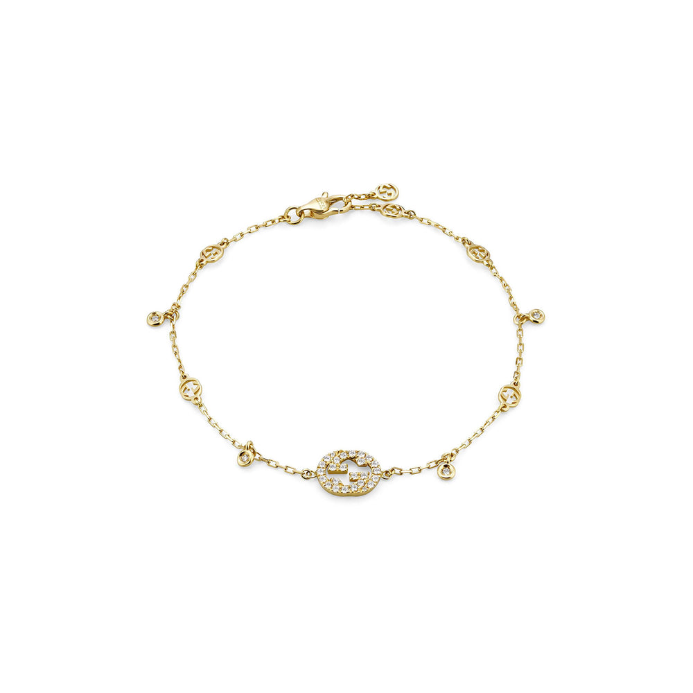 Gucci Interlocking 18ct Yellow Gold Diamond Bracelet variant Pursuit