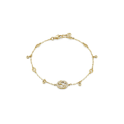 Gucci Interlocking 18ct Yellow Gold Diamond Bracelet variant Pursuit