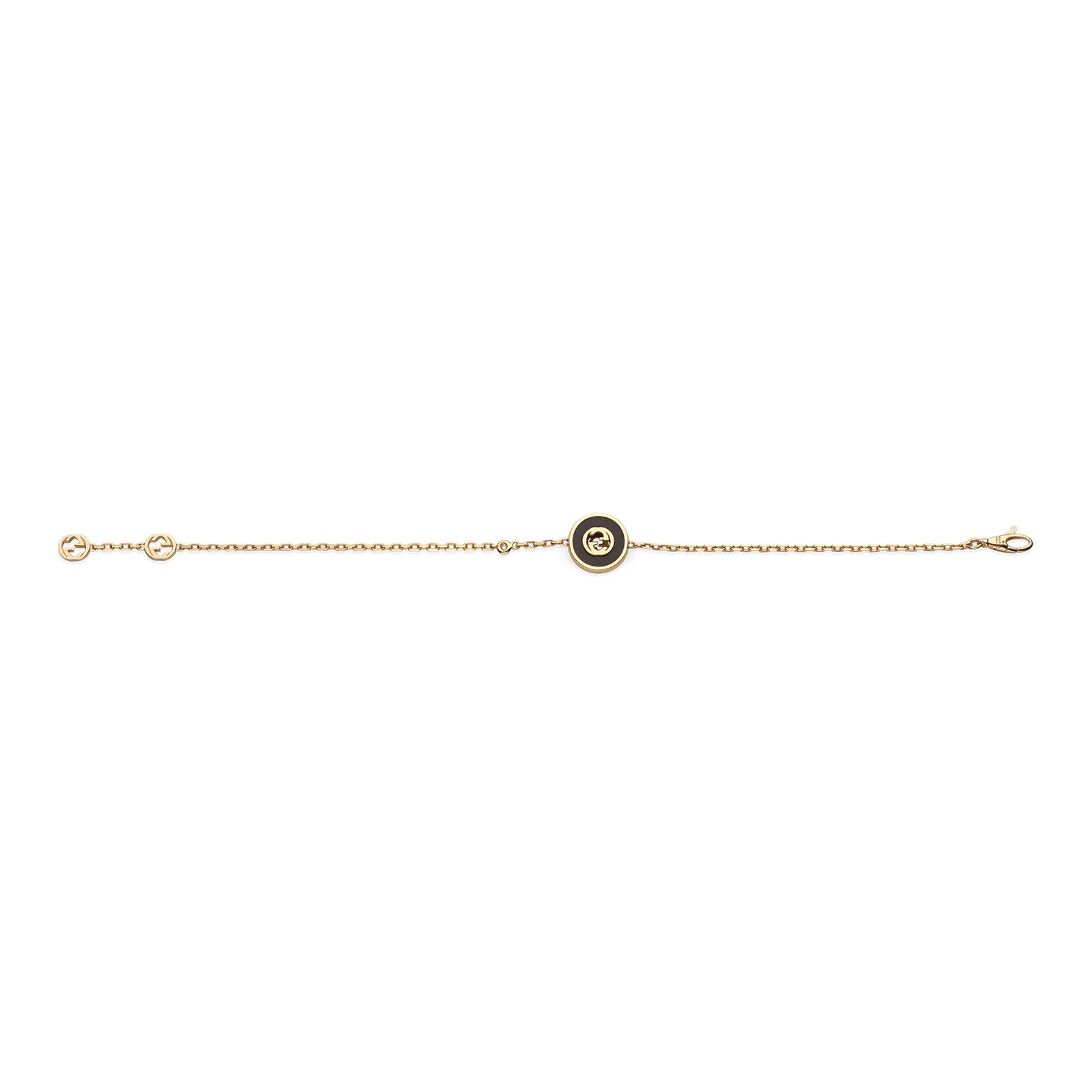 Gucci Interlocking 18ct Yellow Gold Onyx & Diamond Bracelet variant Pursuit