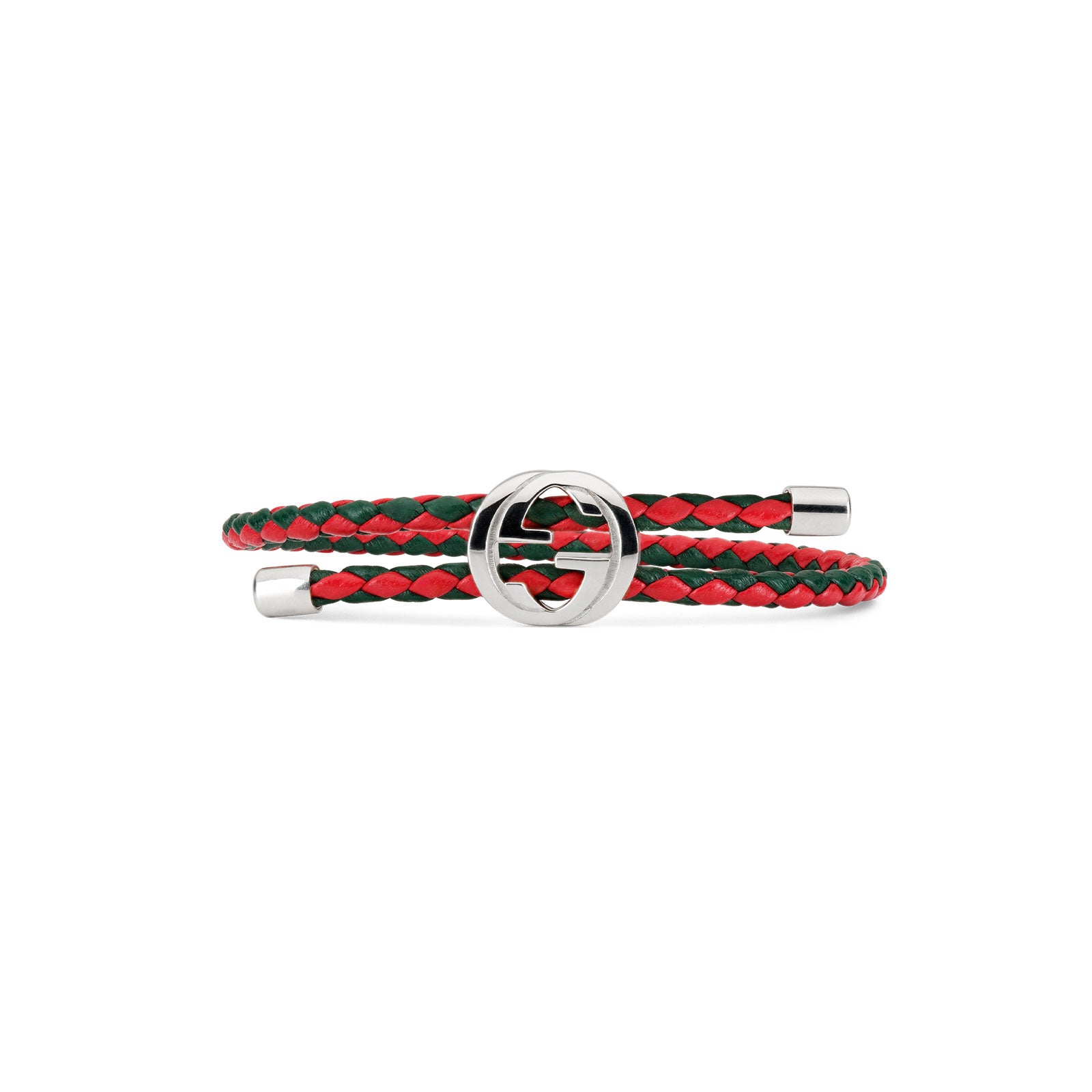 Gucci Web Silver & Leather Bracelet simple Pursuit