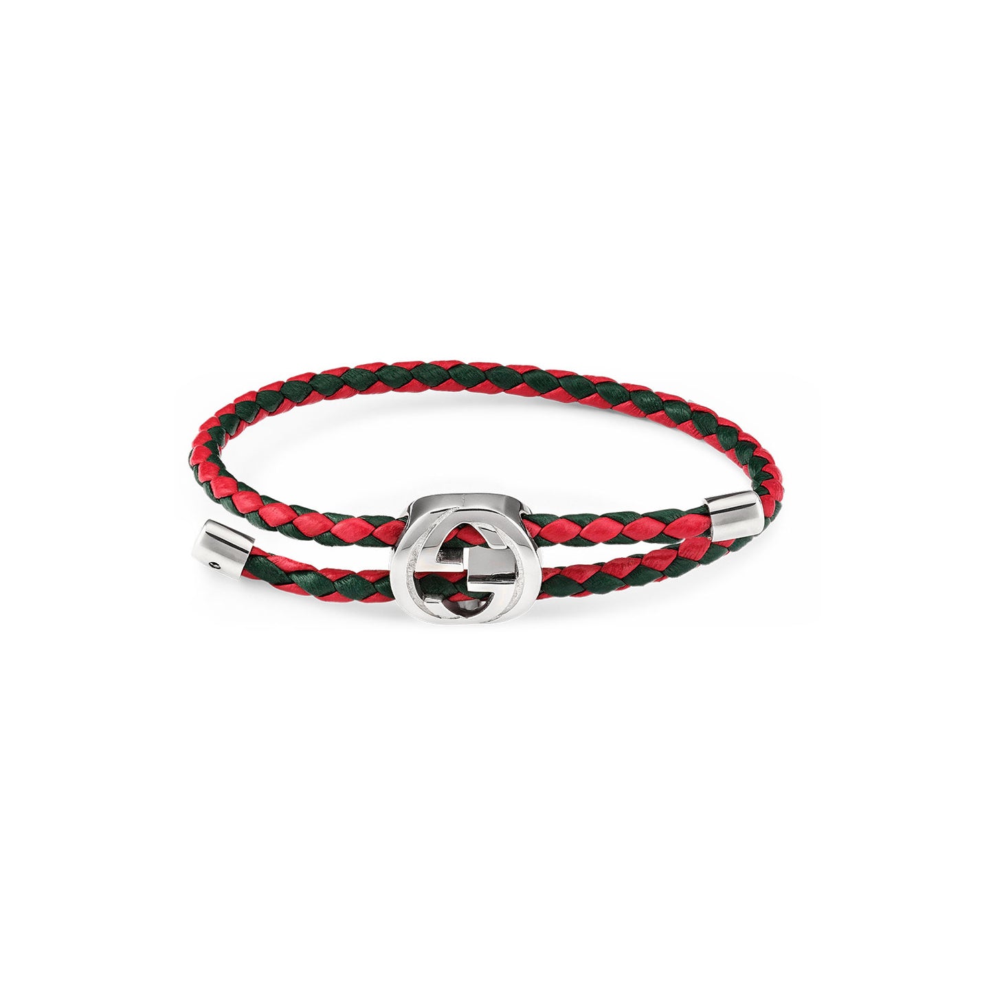 Gucci Web Silver & Leather Bracelet simple Pursuit