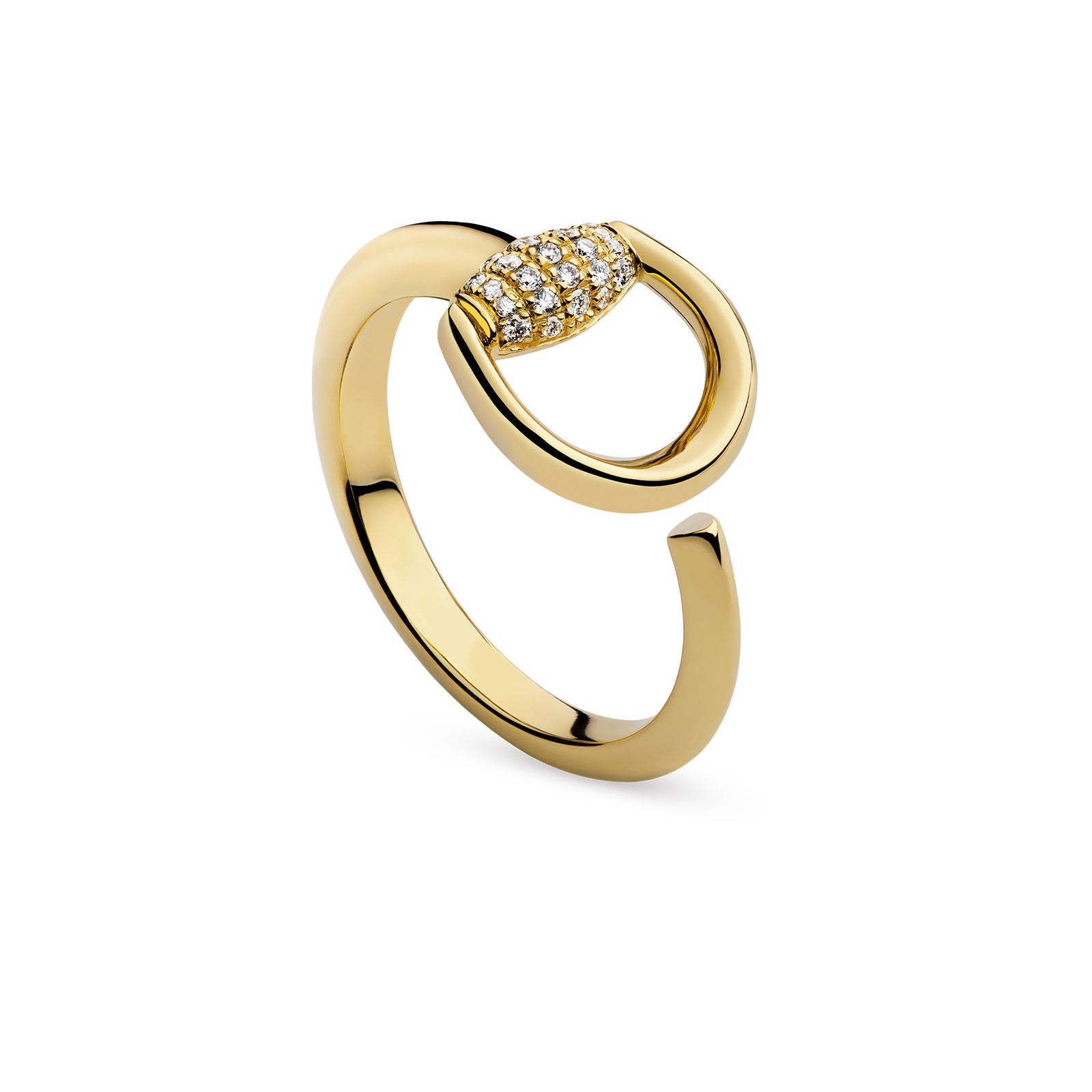 Gucci Horsebit 18ct Yellow Gold Diamond Open Ring variant Pursuit