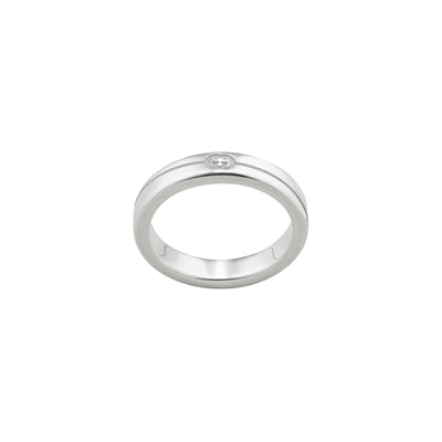 Gucci Tag Diagonal Interlocking G Silver Thin Ring 4mm variant Pursuit