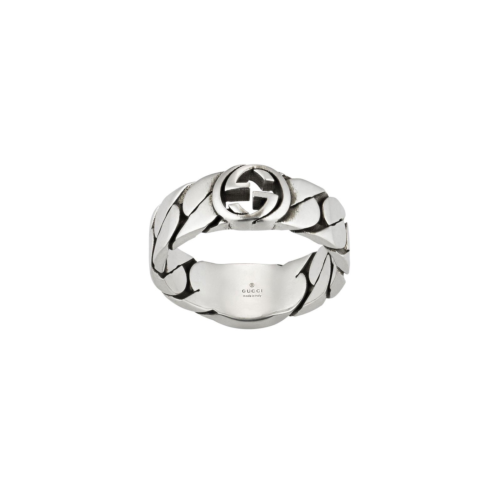 Gucci Interlocking Silver & Black Enamel Ring variant Pursuit