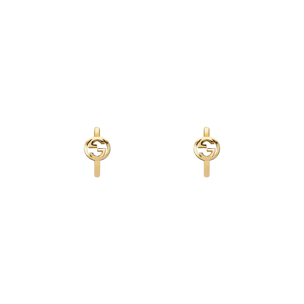 Gucci Interlocking 18ct Yellow Gold Hoop Earrings simple Pursuit