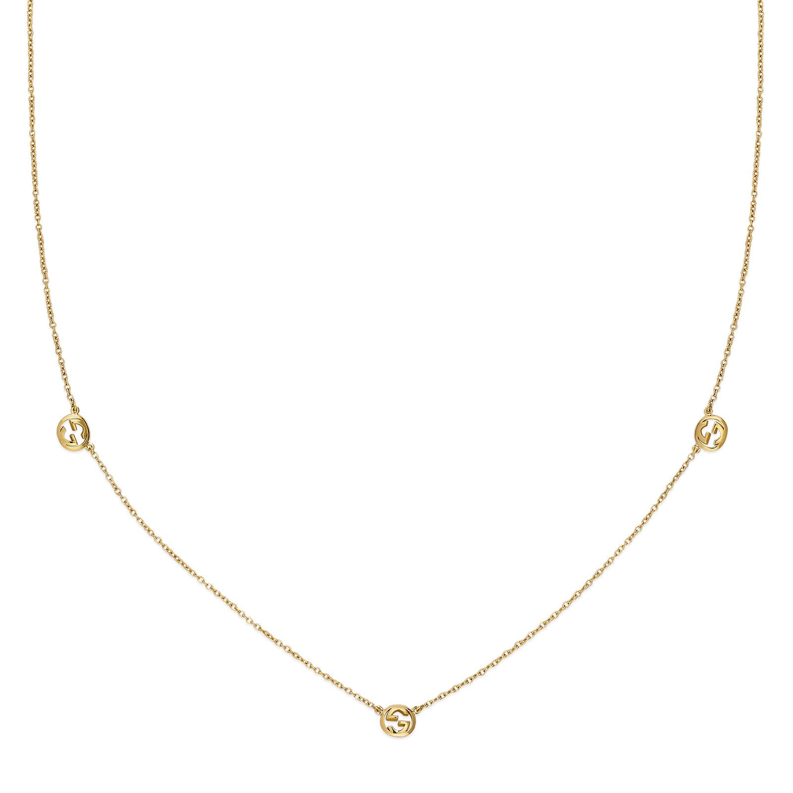 Gucci Interlocking 18ct Yellow Gold Pendant Necklace simple Pursuit