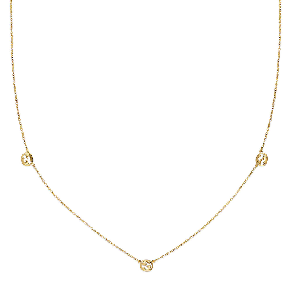 Gucci Interlocking 18ct Yellow Gold Pendant Necklace simple Pursuit