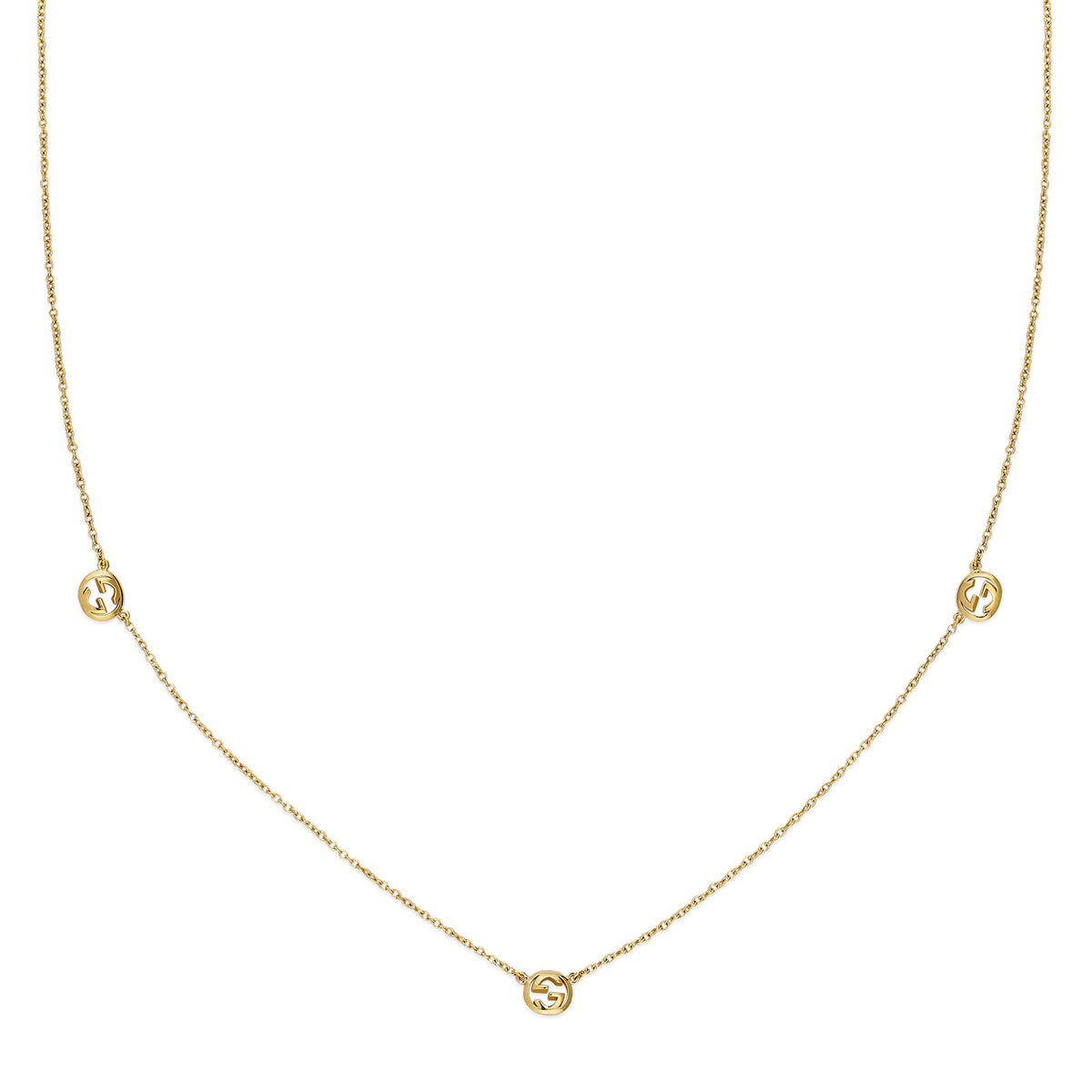 Gucci Interlocking 18ct Yellow Gold Pendant Necklace simple Pursuit