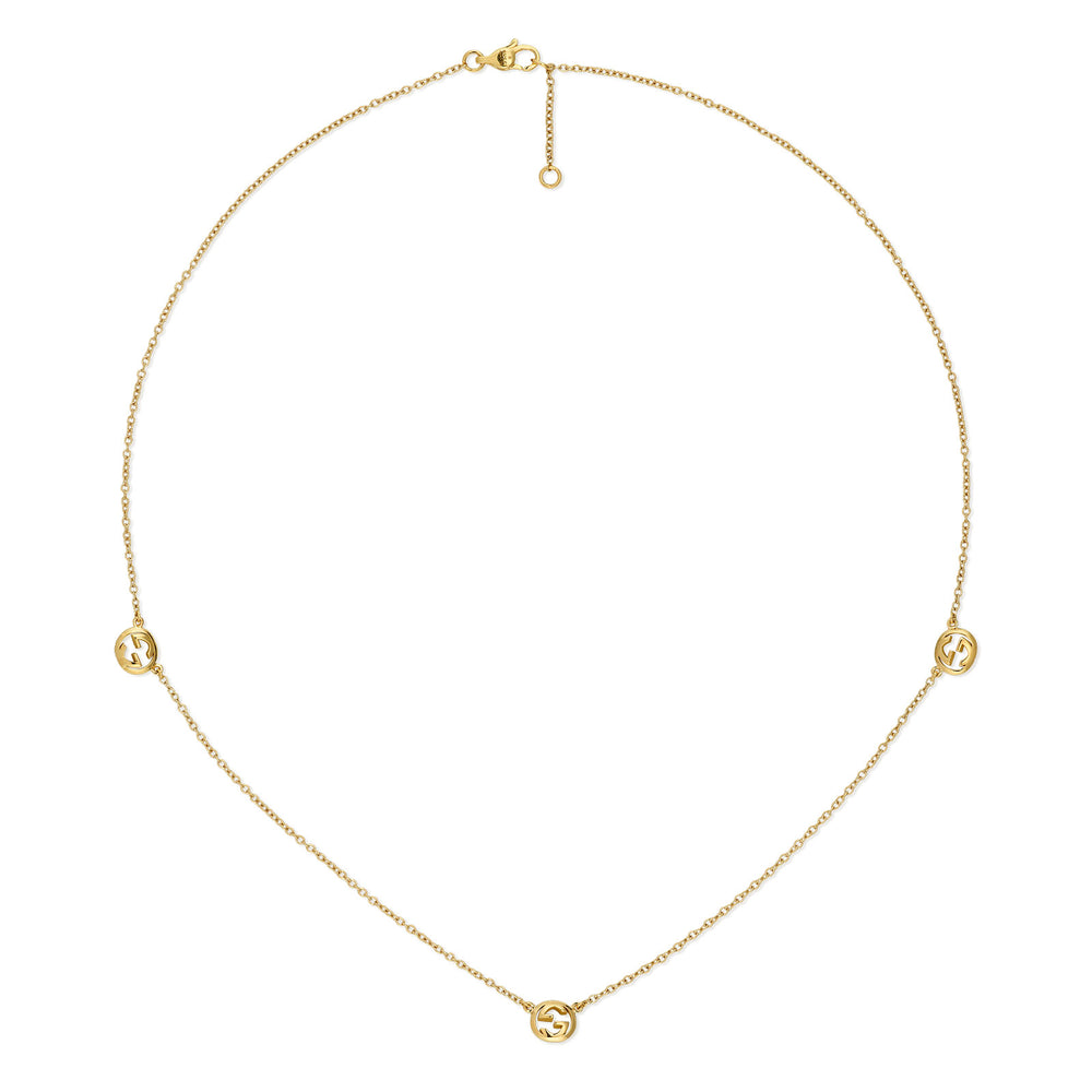Gucci Interlocking 18ct Yellow Gold Pendant Necklace simple Pursuit