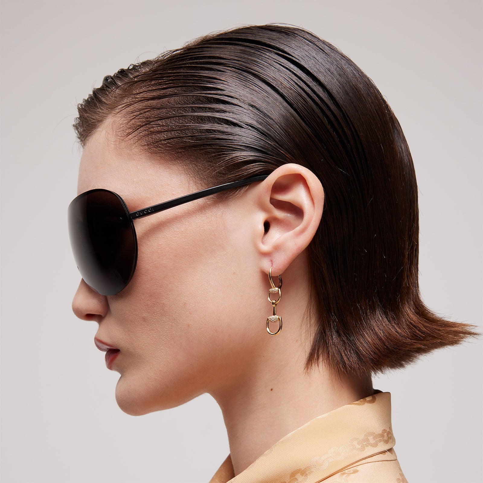 Gucci Horsebit 18ct Yellow Gold Diamond Chandelier Earrings simple Pursuit