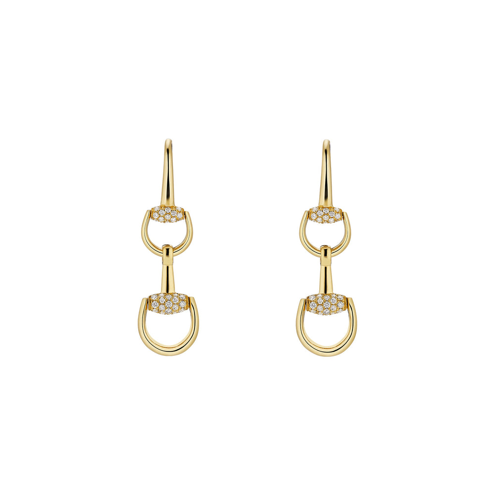 Gucci Horsebit 18ct Yellow Gold Diamond Chandelier Earrings simple Pursuit