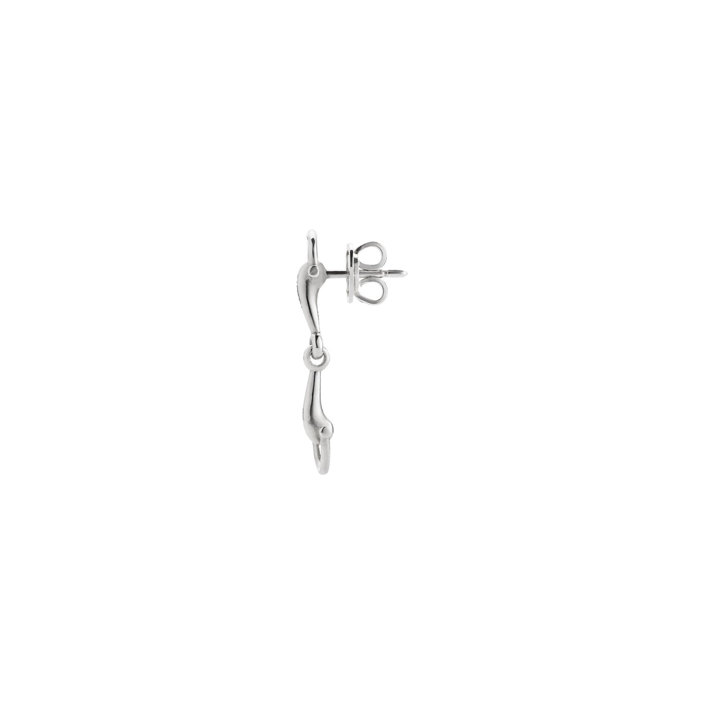 Gucci Staffa Silver Stirrup Drop Earrings simple Pursuit