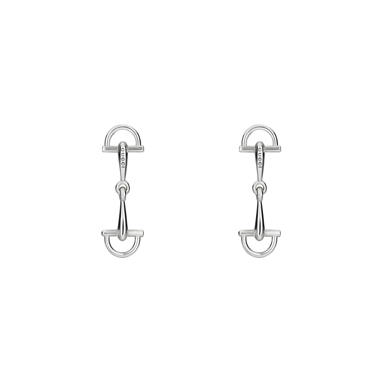 Gucci Staffa Silver Stirrup Drop Earrings simple Pursuit