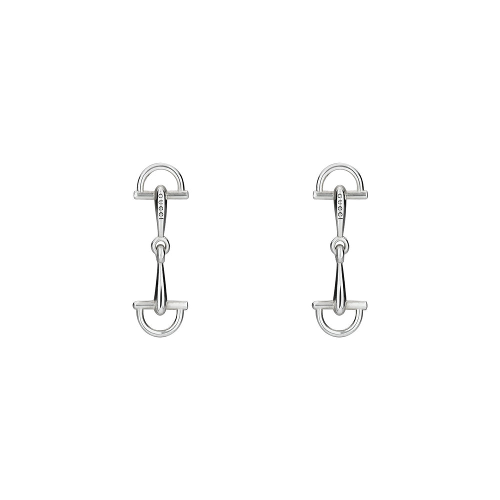 Gucci Staffa Silver Stirrup Drop Earrings simple Pursuit