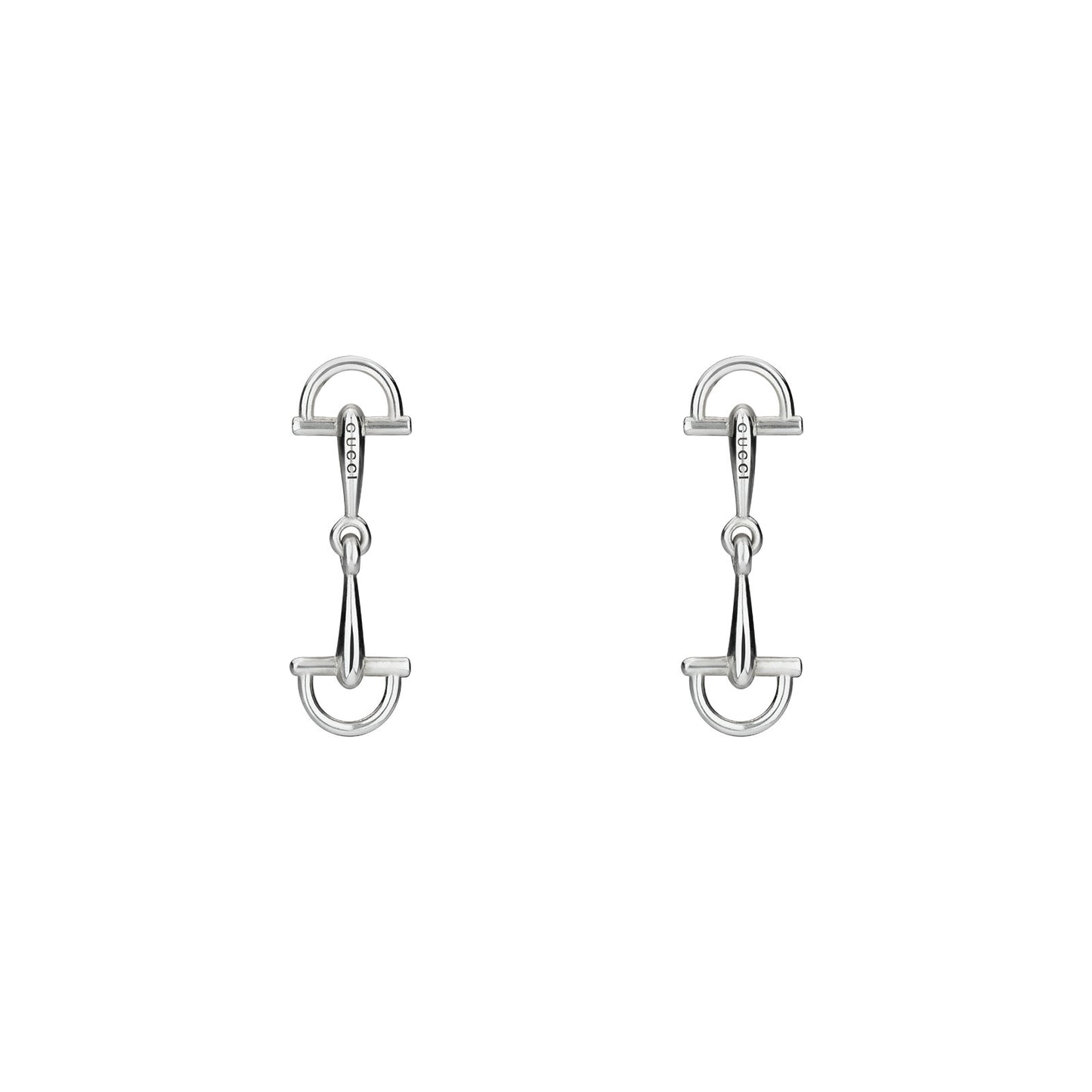 Gucci Staffa Silver Stirrup Drop Earrings simple Pursuit