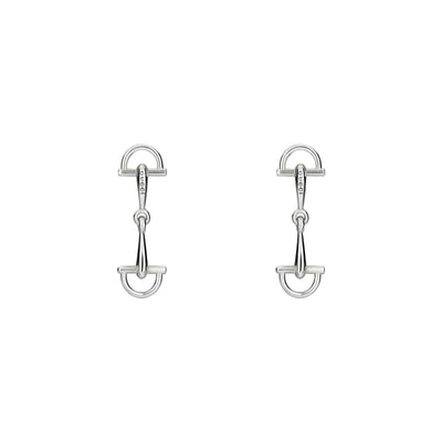 Gucci Staffa Silver Stirrup Drop Earrings simple Pursuit