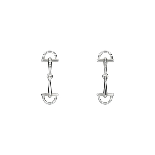 Gucci Staffa Silver Stirrup Drop Earrings simple Pursuit