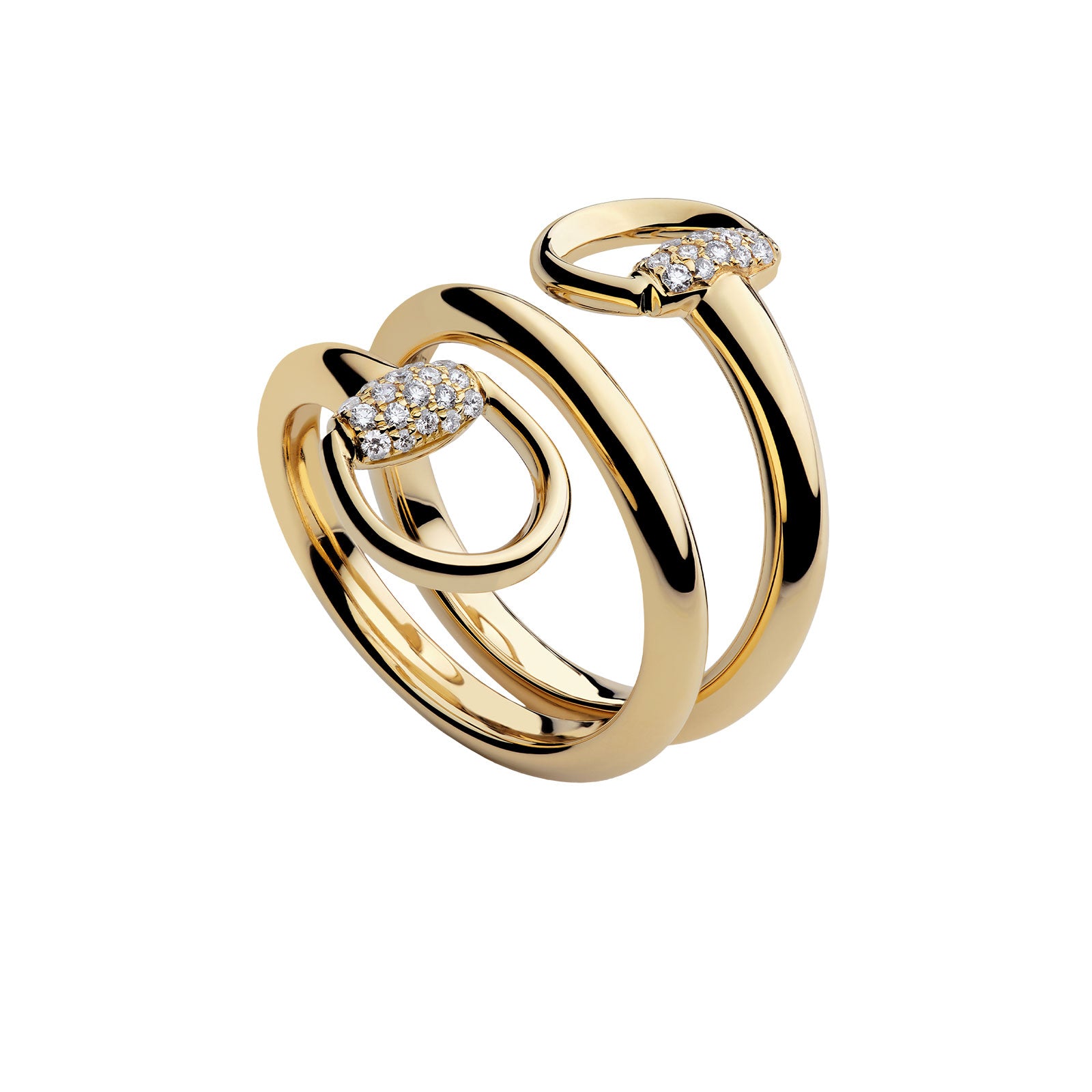 Gucci Horsebit 18ct Yellow Gold Diamond Contrarié Ring variant Pursuit