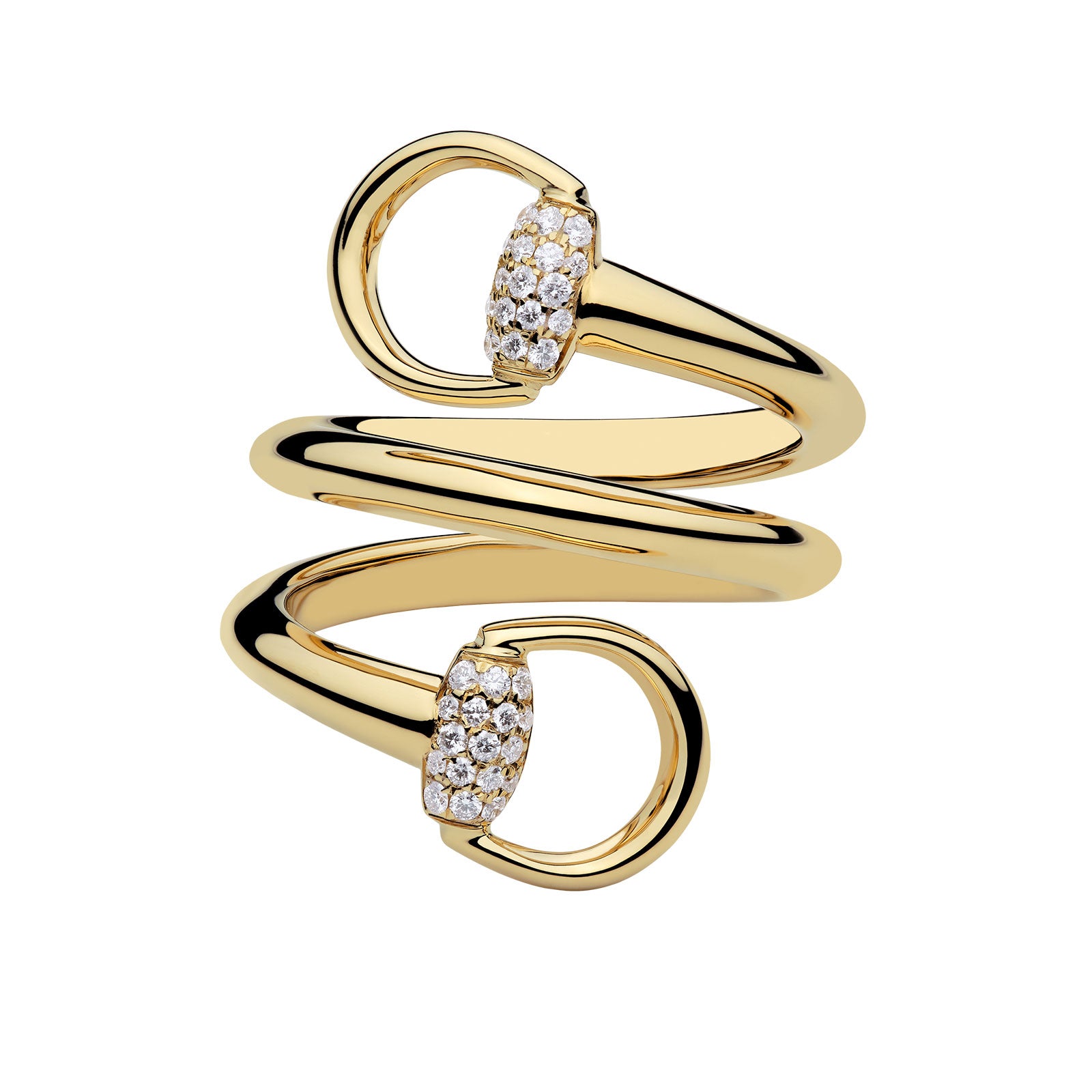 Gucci Horsebit 18ct Yellow Gold Diamond Contrarié Ring variant Pursuit
