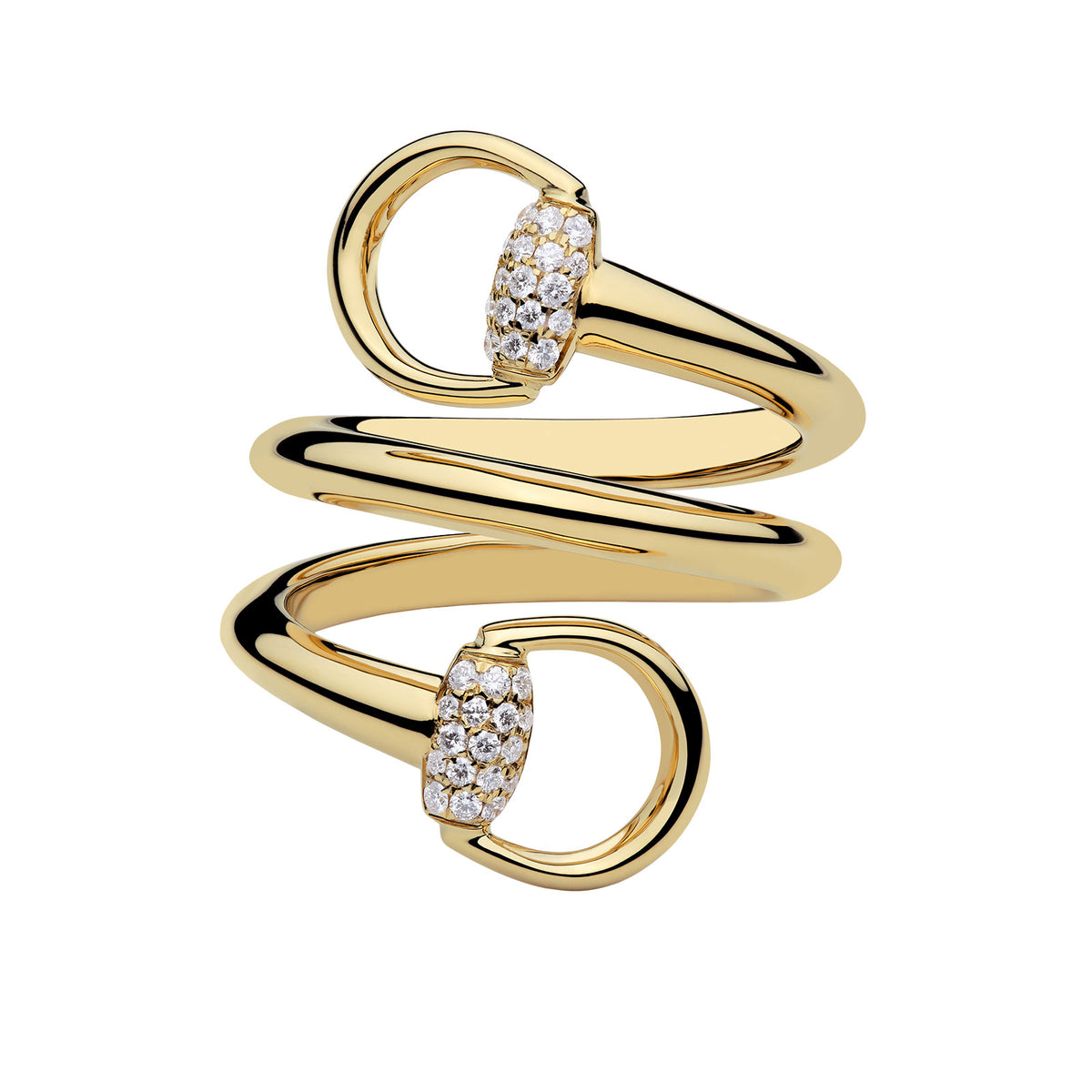 Gucci Horsebit 18ct Yellow Gold Diamond Contrarié Ring variant Pursuit