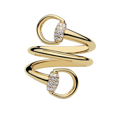 Gucci Horsebit 18ct Yellow Gold Diamond Contrarié Ring variant Pursuit