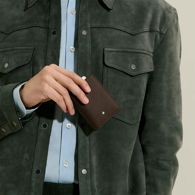 Sartorial Ebony Mini Wallet 4cc simple Pursuit