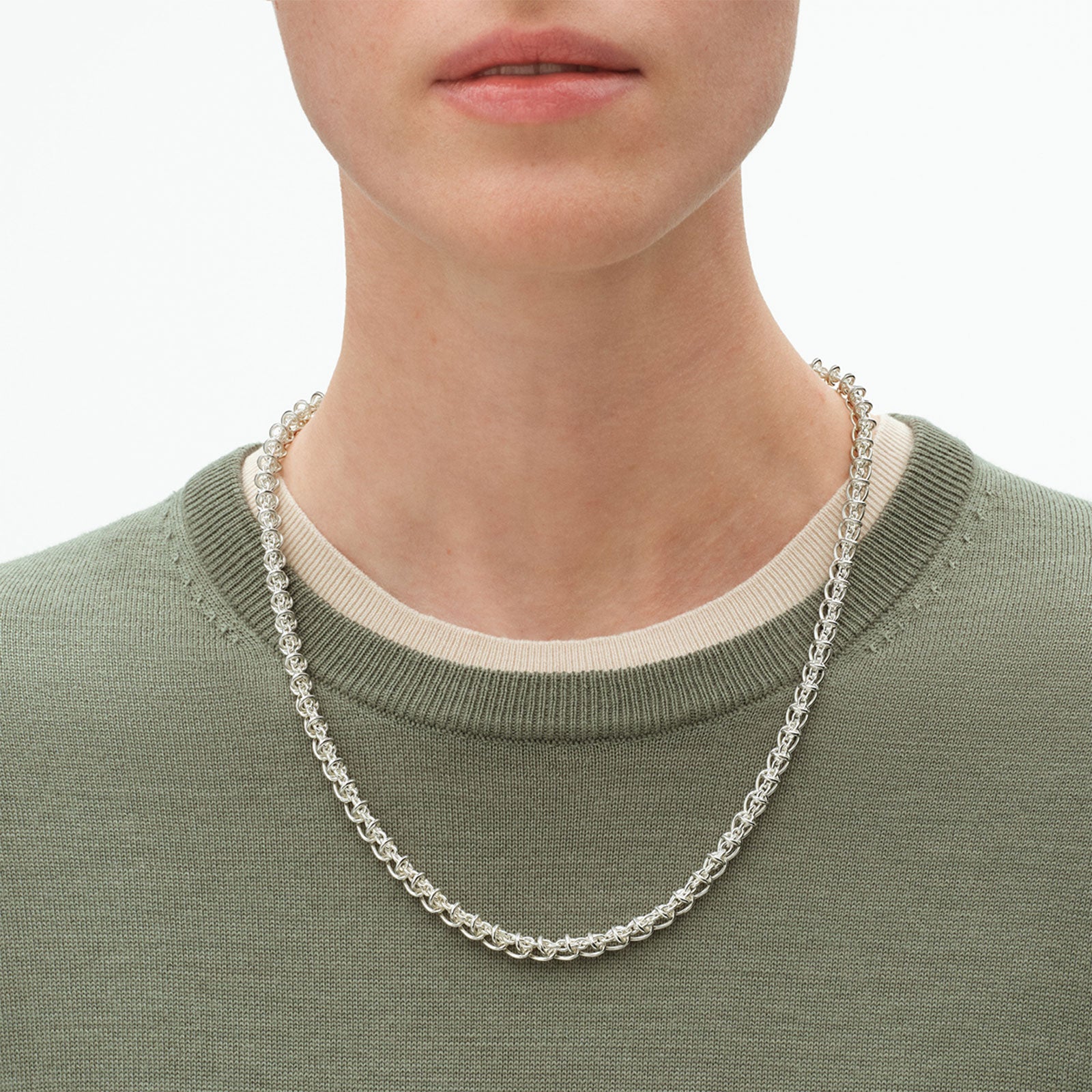 Weft Silver Slim Necklace