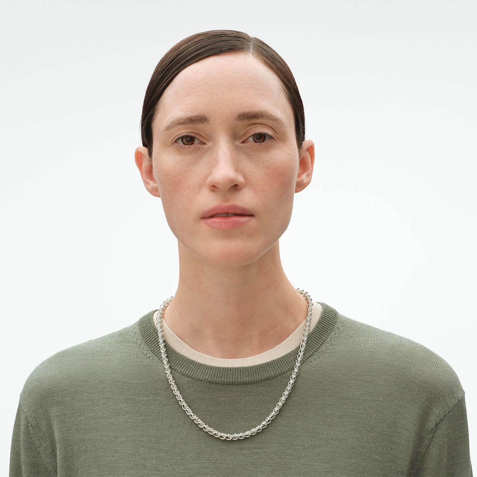 Weft Silver Slim Necklace