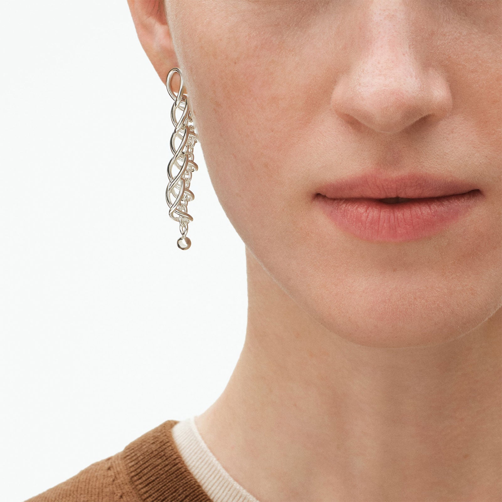 Weft Silver Five Link Earrings