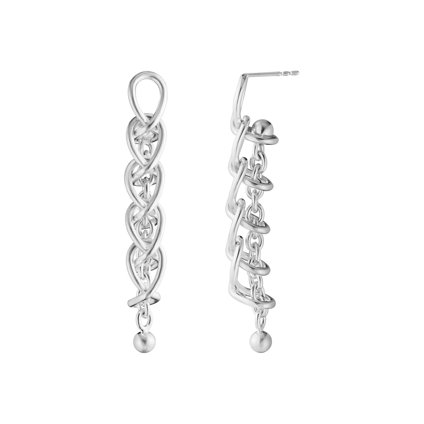 Weft Silver Five Link Earrings