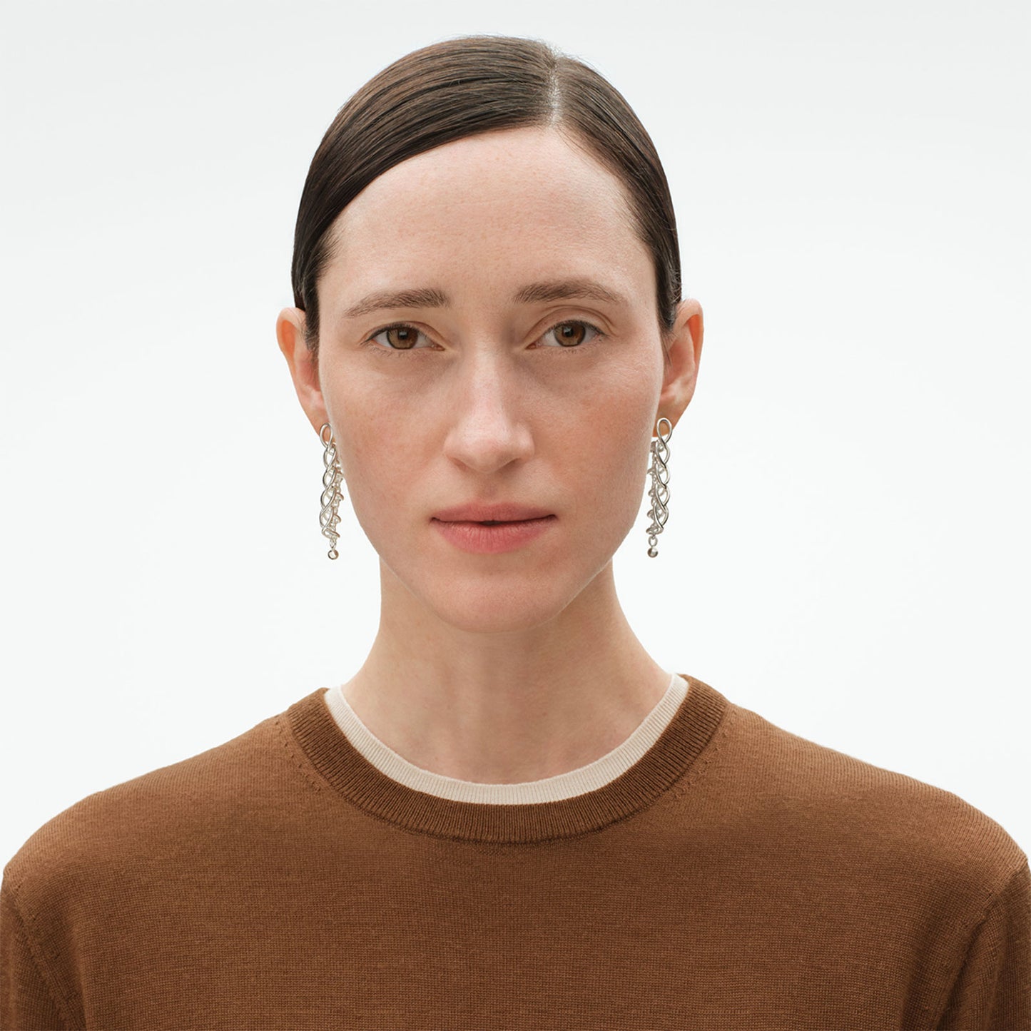 Weft Silver Five Link Earrings