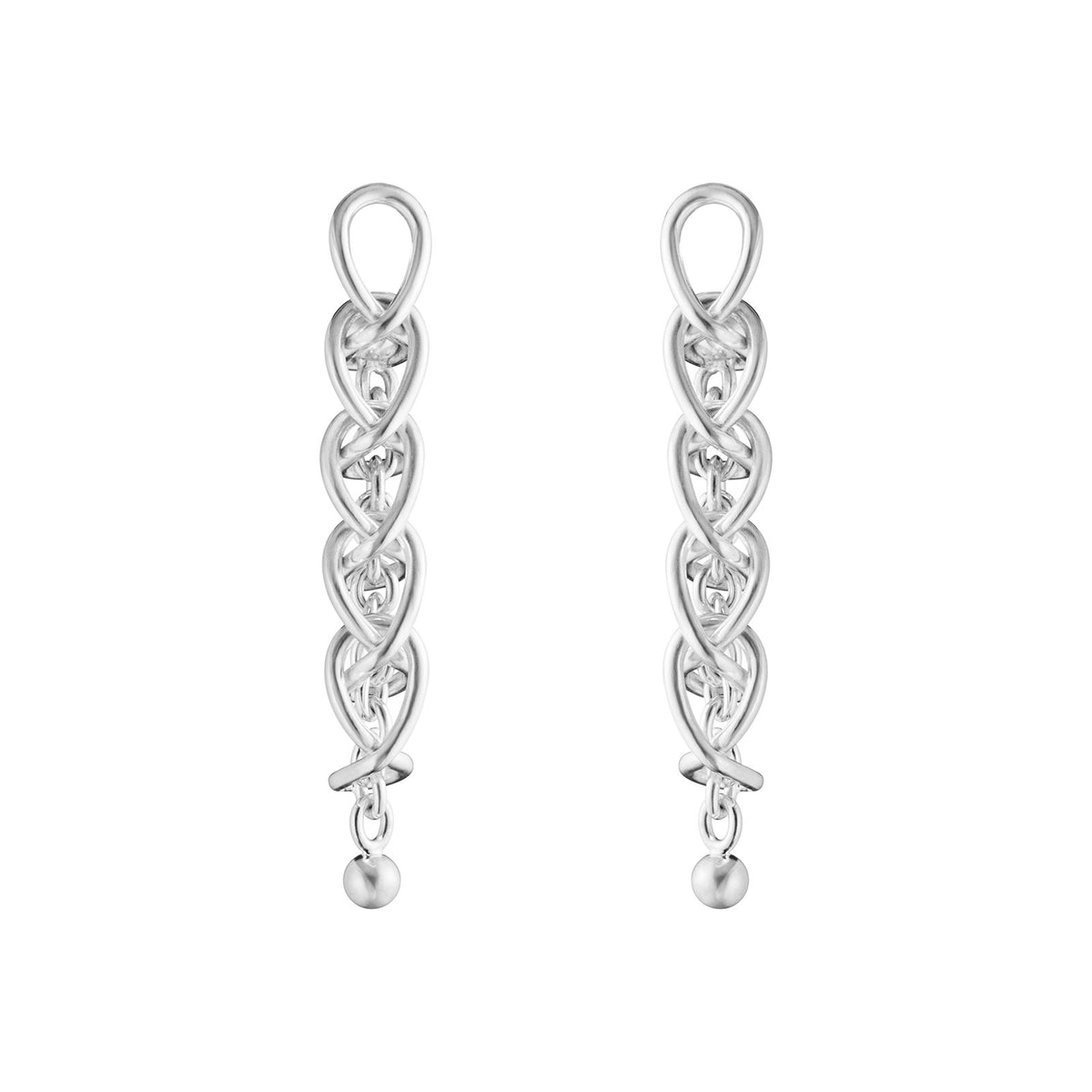 Weft Silver Five Link Earrings simple Pursuit