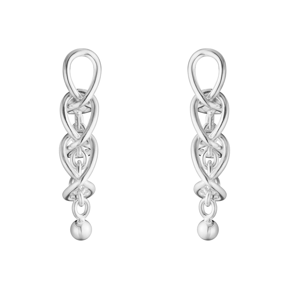 Weft Silver Three Link Earrings