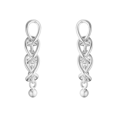 Weft Silver Three Link Earrings simple Pursuit
