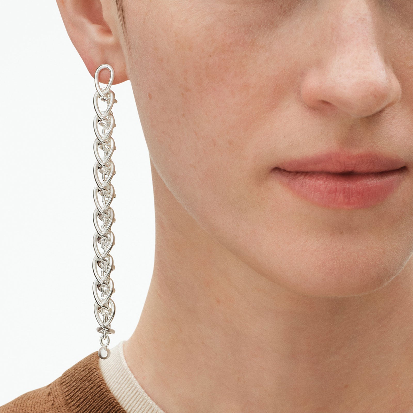 Weft Silver Eleven Link Earrings