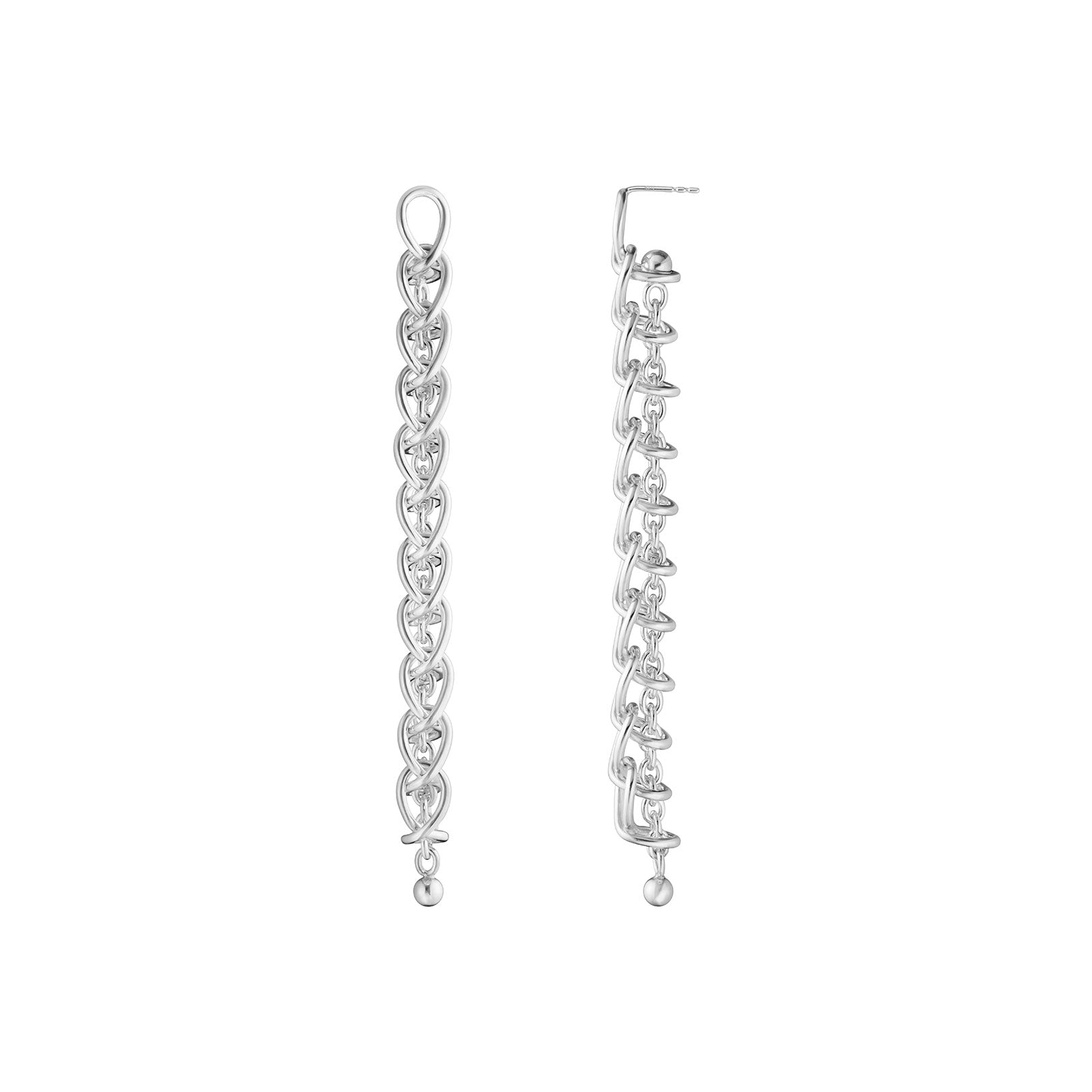 Weft Silver Eleven Link Earrings